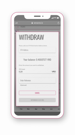 Withdraw feature VeraOne app